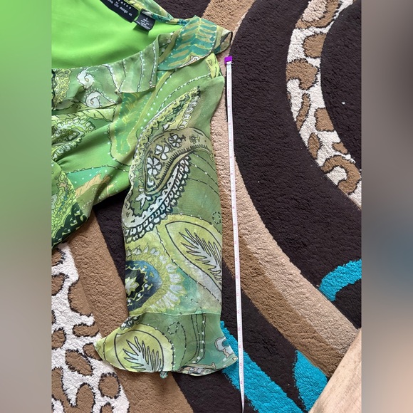 separates by new york city design co. Green Paisley Blouse with Ruffle Details - Picture 7 of 7